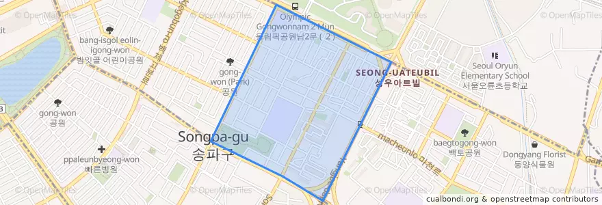 Mapa de ubicacion de 방이1동.
