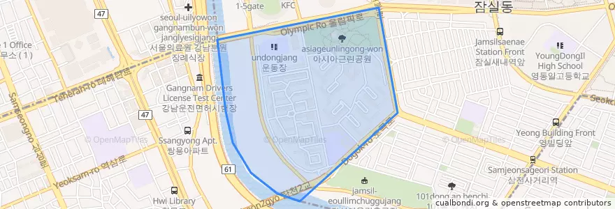 Mapa de ubicacion de 잠실7동.