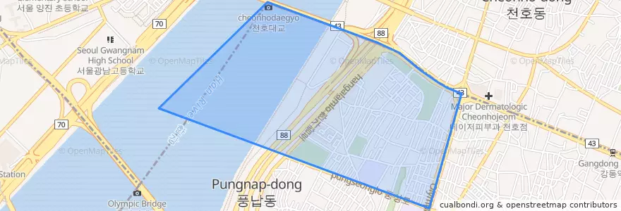 Mapa de ubicacion de Pungnap 1(il)-dong.