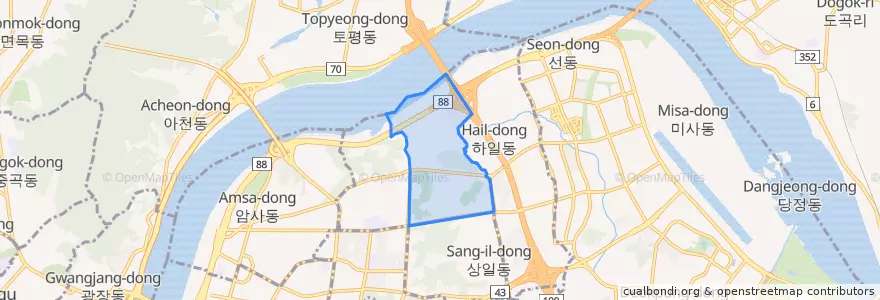 Mapa de ubicacion de 고덕2동.