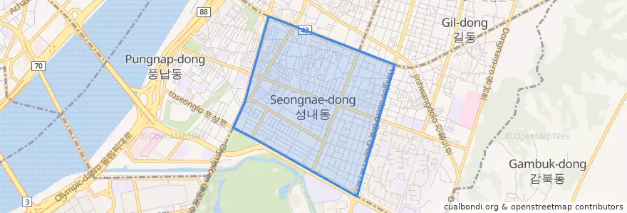 Mapa de ubicacion de Seongnae-dong.