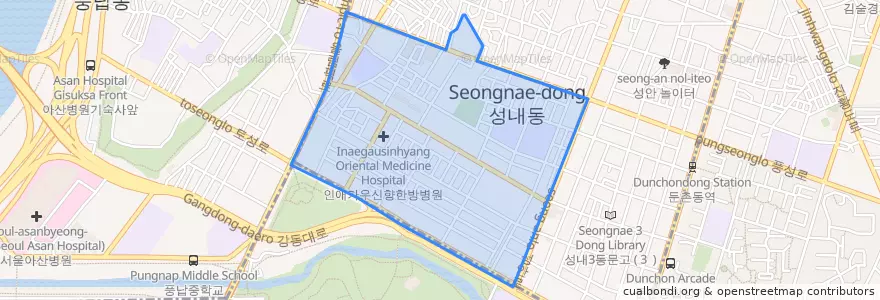Mapa de ubicacion de 성내2동.
