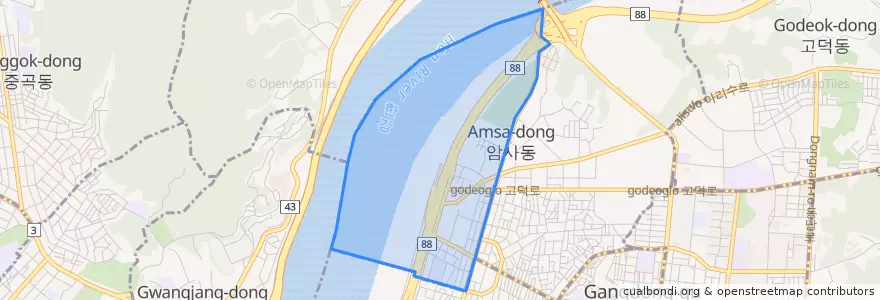 Mapa de ubicacion de 암사2동.