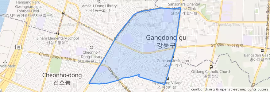 Mapa de ubicacion de Cheonho 1(il)-dong.