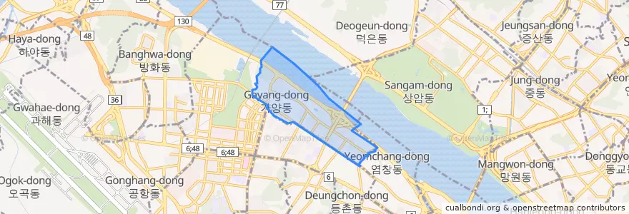 Mapa de ubicacion de 가양동.