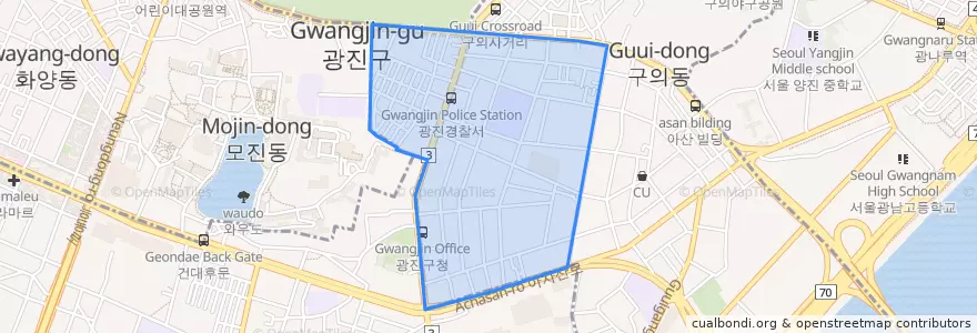 Mapa de ubicacion de 구의1동.