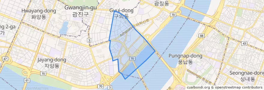 Mapa de ubicacion de 구의3동.