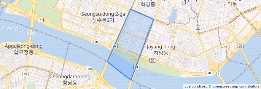 Mapa de ubicacion de 자양4동.