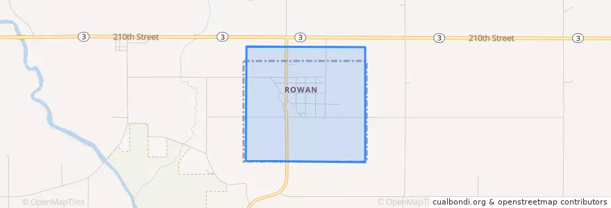 Mapa de ubicacion de Rowan.