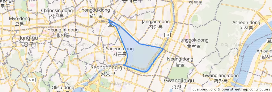 Mapa de ubicacion de Yongdap-dong.