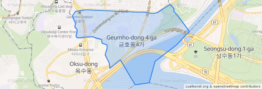 Mapa de ubicacion de 금호4가동.