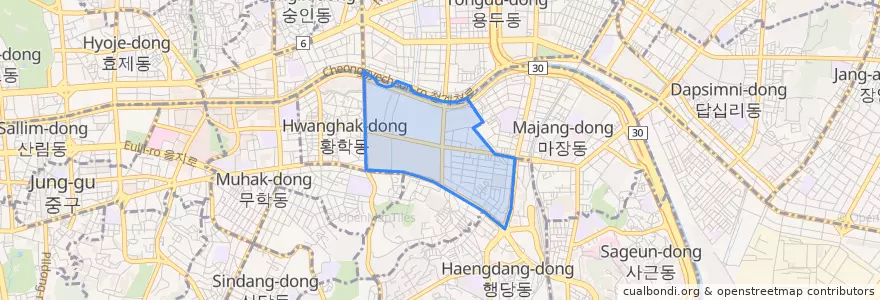 Mapa de ubicacion de 왕십리도선동.