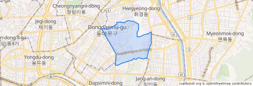 Mapa de ubicacion de 전농2동.