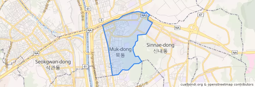 Mapa de ubicacion de Muk 1(il)-dong.