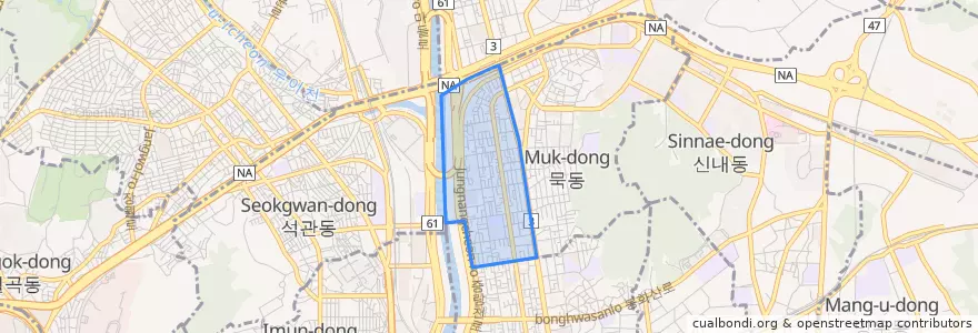 Mapa de ubicacion de 묵2동.