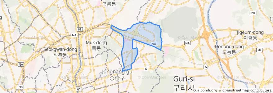 Mapa de ubicacion de 신내1동.