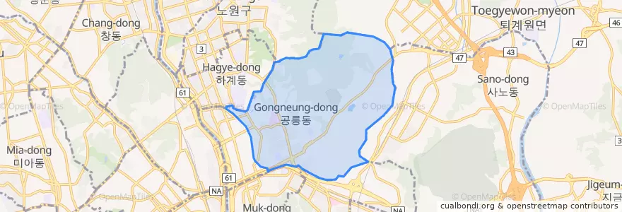 Mapa de ubicacion de 공릉2동.