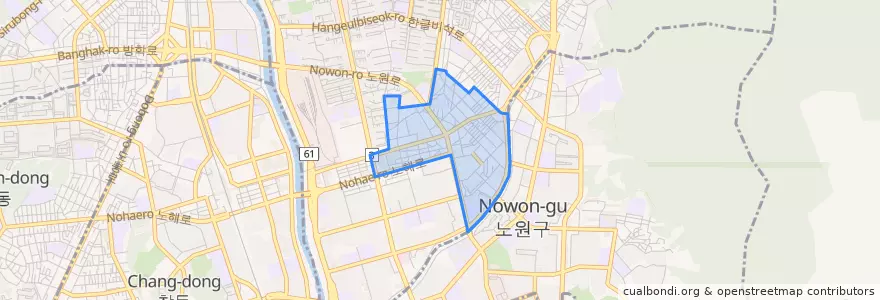 Mapa de ubicacion de 상계2동.