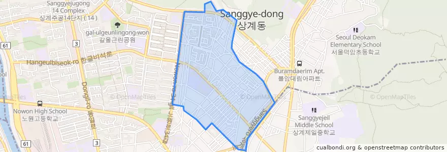 Mapa de ubicacion de 상계5동.