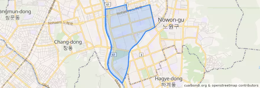 Mapa de ubicacion de 상계6·7동.