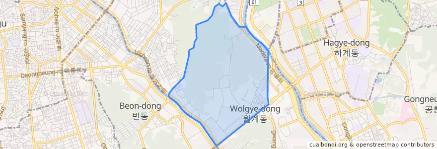 Mapa de ubicacion de 월계2동.