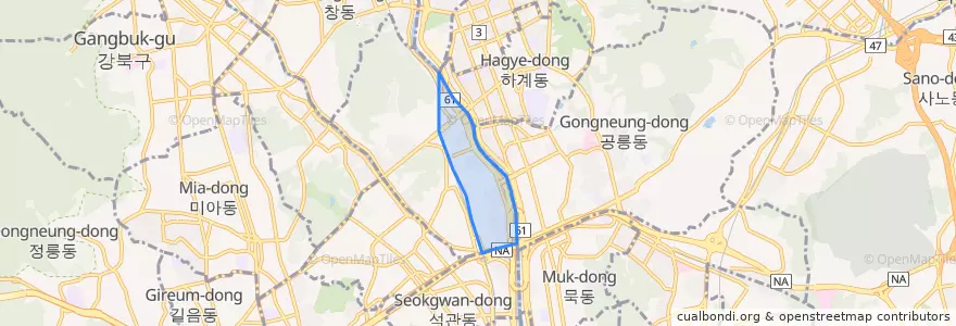 Mapa de ubicacion de 월계3동.