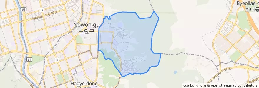 Mapa de ubicacion de 중계본동.