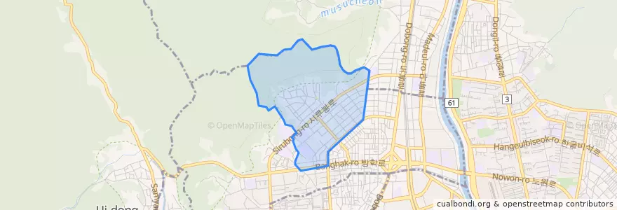 Mapa de ubicacion de 방학2동.