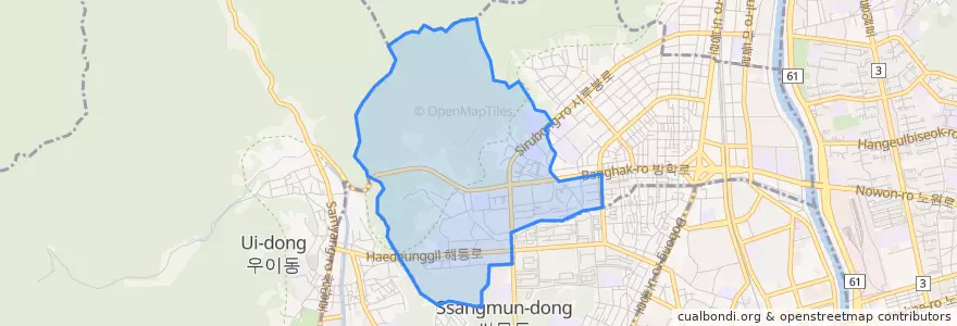 Mapa de ubicacion de 방학3동.
