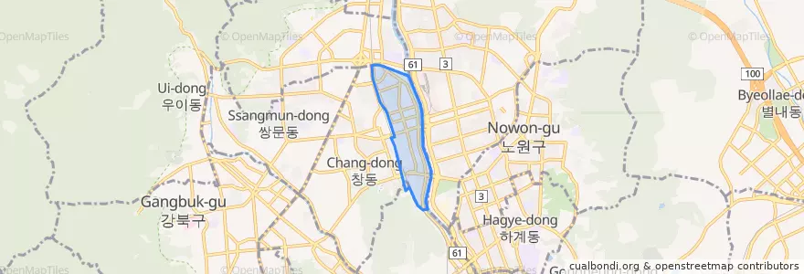 Mapa de ubicacion de 창4동.