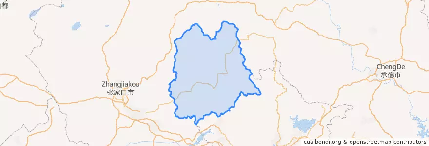 Mapa de ubicacion de Chicheng County.