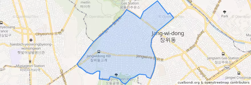 Mapa de ubicacion de 장위1동.