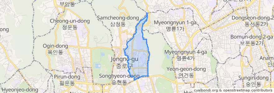 Mapa de ubicacion de 가회동.