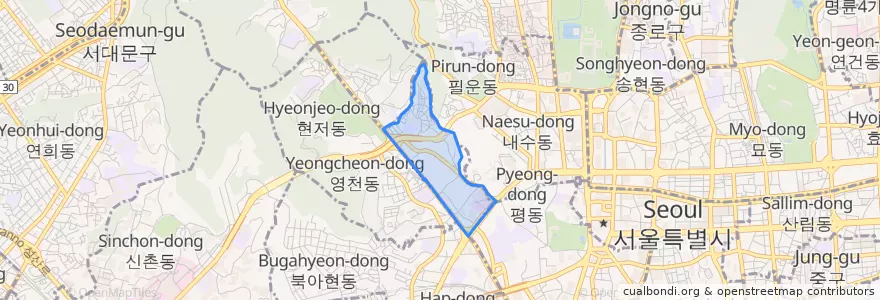 Mapa de ubicacion de 교남동.
