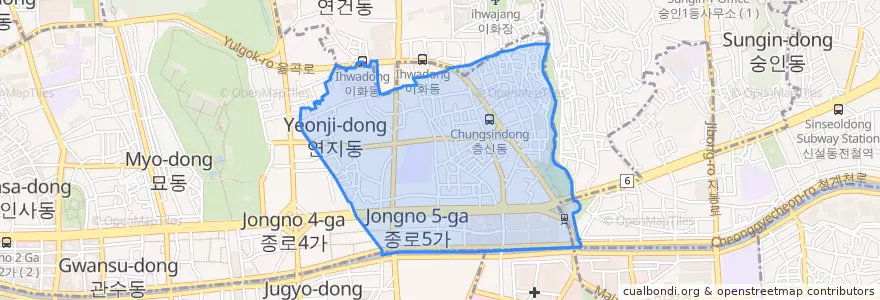 Mapa de ubicacion de 종로5·6가동.