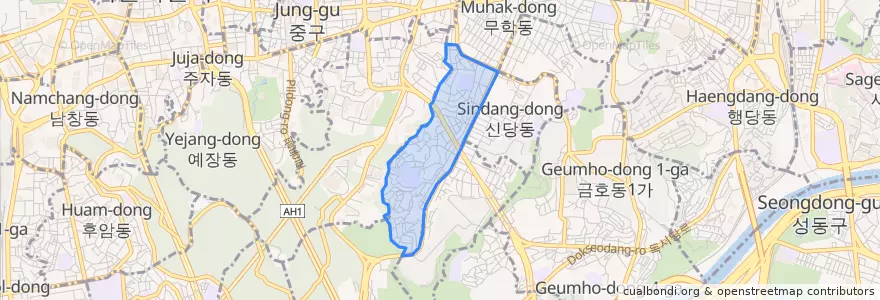 Mapa de ubicacion de 다산동.