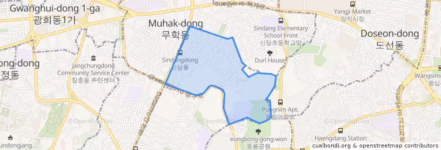 Mapa de ubicacion de 동화동.