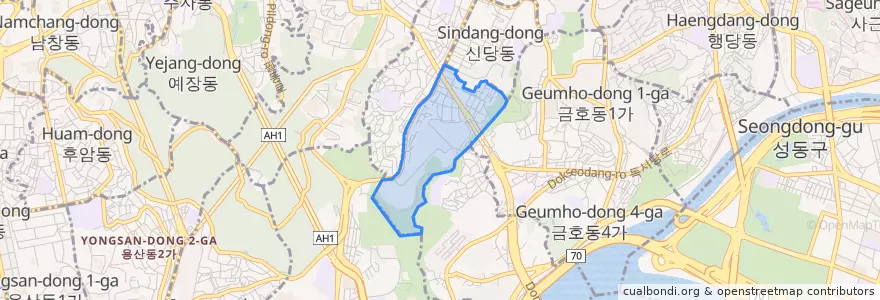 Mapa de ubicacion de 약수동.