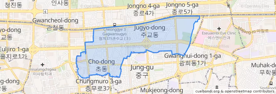 Mapa de ubicacion de Euljiro-dong.