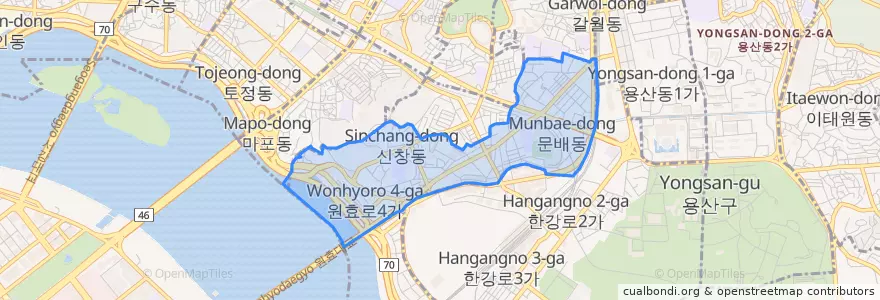 Mapa de ubicacion de 원효로1동.