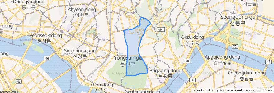 Mapa de ubicacion de 용산2가동.