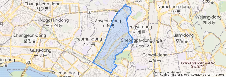Mapa de ubicacion de 공덕동.