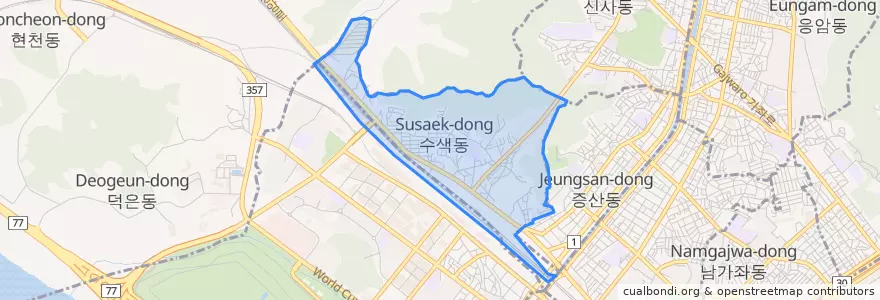 Mapa de ubicacion de 수색동.