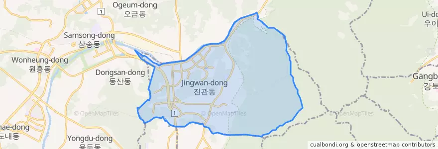 Mapa de ubicacion de Jingwan-dong.