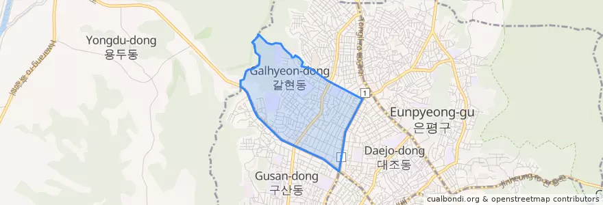 Mapa de ubicacion de 갈현2동.