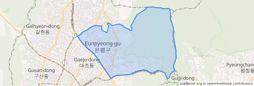 Mapa de ubicacion de 불광1동.