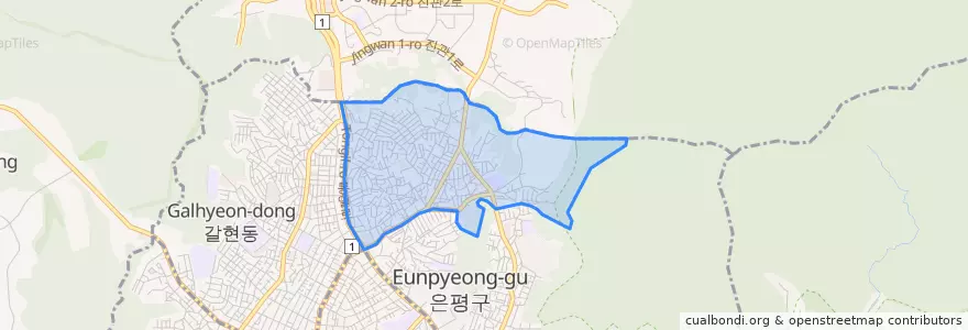 Mapa de ubicacion de 불광2동.
