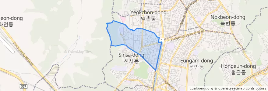 Mapa de ubicacion de 신사1동.