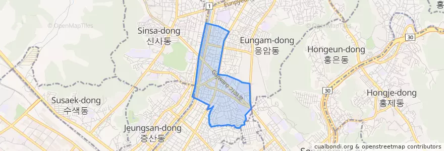Mapa de ubicacion de 응암3동.