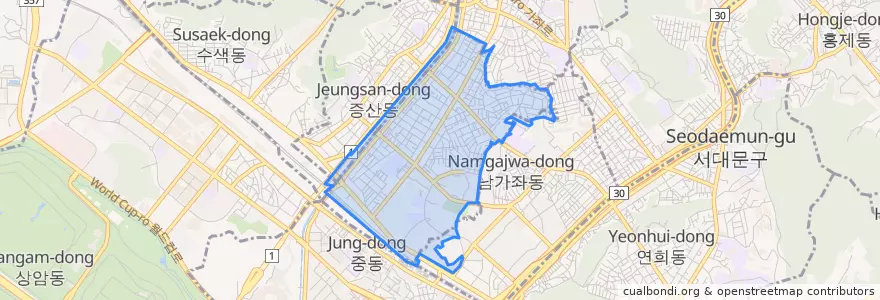 Mapa de ubicacion de 북가좌동.